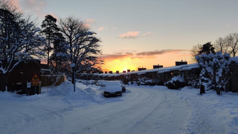 Burträskgatan i vinterskrud